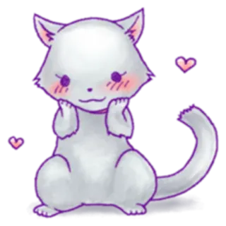 😘 Katze, Kawaii, Süß, Tier, Aufkleber, Cartoon telegram sticker