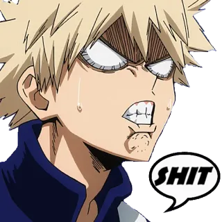 💩 Bakugo My Hero Academia SHIT Anime, My Hero Academia, Bakugo, Insulto, Sticker telegram sticker