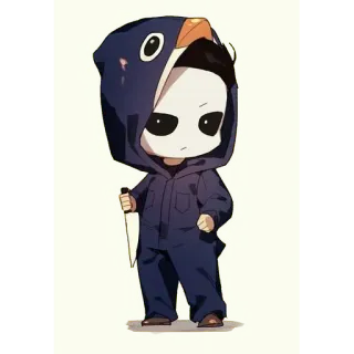 🐧 Michael Myers Halloween ホラー, 映画, ナイフ, ハロウィン, 悪役 telegram sticker