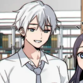🥛 anime, manga, character, white hair, school uniform, portrait whatsapp sticker