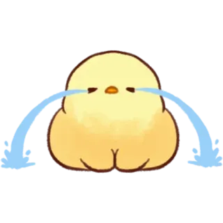 😭 ลูกไก่, ร้องไห้, เศร้า, อารมณ์, น้ำตา telegram sticker