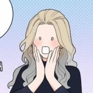 🥢 shocked, surprised, woman, cartoon, blonde hair, hands on face telegram sticker