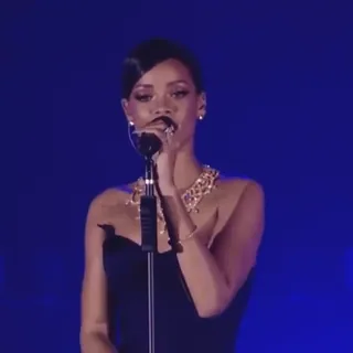 ๐๏ธ Rihanna singer, microphone, performer, music, celebrity, musician whatsapp sticker