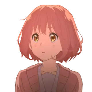 😦 A Silent Voice anime, character, girl, kawaii, japanese, manga whatsapp sticker