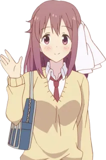 👋 Anime, Garota, Uniforme escolar, Desenho animado, Fofo telegram sticker