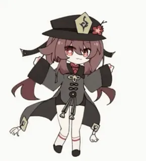 🥳 Hu Tao Genshin Impact Anime, Chibi, Videojuego, Personaje, Genshin Impact whatsapp sticker