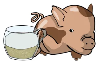 👍 cerdo, taza, lindo, animal, dibujo animado, ilustración whatsapp sticker