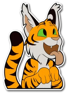 😛 tiger, cartoon, animal, mammal, furry, sticker, cheerful, illustration telegram sticker