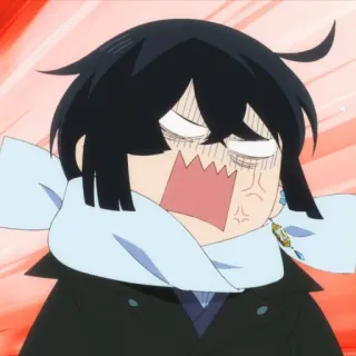 🌐 Anime, Personaje, Enojado, Expresión, Divertido whatsapp sticker