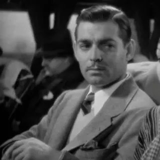 ➖ Clark Gable Gone With The Wind mężczyzna, aktor, film, stary, czarno-biały, portret telegram sticker