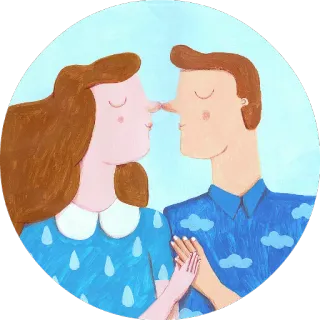 😚 kartun, cinta, pasangan, kasih sayang, unik whatsapp sticker