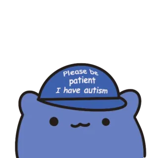 🥴 Please be patient I have autism Concienciación autismo, Paciencia, Discapacidad, Dibujo animado, Pegatina, Amabilidad telegram sticker