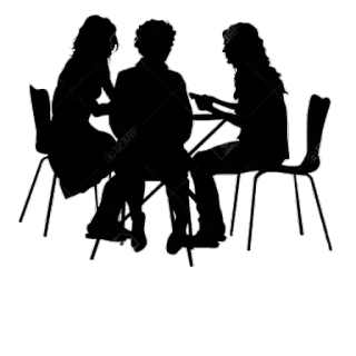 😩 gente, reunión, mesa, silueta, negocios, discusión telegram sticker