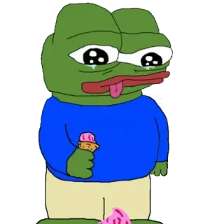 😭 Pepe Pepe, Meme, Smutny, Żaba, Lody telegram sticker