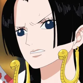 😠 Boa Hancock One Piece Anime, Mulher, Cobra, Brincos, Personagem telegram sticker