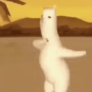 🤩 lama, animal, drôle, danse, mignon, mème, plage whatsapp sticker
