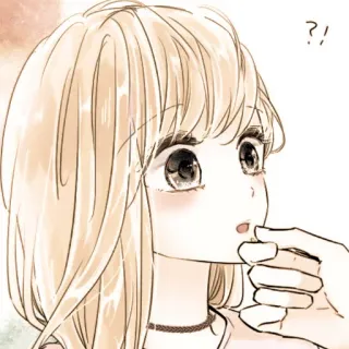 🦊 ?! anime meisje, vraag, schets, illustratie, manga telegram sticker