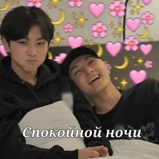 🌙 Спокойной ночи gente, sonrisa, noche, luna, flores, sueño telegram sticker