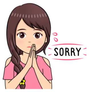 🙏 Desenho animado, Mulher, Menina, Pessoa, Saudação, Fofo, Educado whatsapp sticker