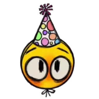 🎉 パーティー帽子, 絵文字, 黄色, お祝い, 誕生日 telegram sticker