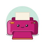 💩 เครื่องพิมพ์, สำนักงาน, เทคโนโลยี, การ์ตูน, น่ารัก, เครื่องจักร, การพิมพ์ telegram sticker