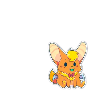 😛 zorro, lindo, sticker, animal, dibujos animados, kawaii, mascota telegram sticker