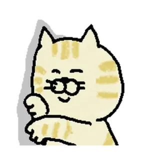 ⚪️ gato, animal, dibujo animado, pegatina, feliz whatsapp sticker