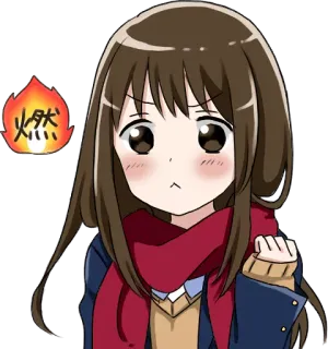 😠 燃 Anime, Dessin animé, Fille, En colère, Feu, Irrité(e) whatsapp sticker