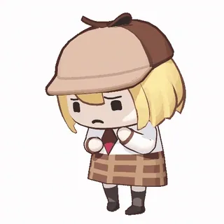 🙁 Amelia Watson anime, chibi, amelia watson, vtuber, detective telegram sticker
