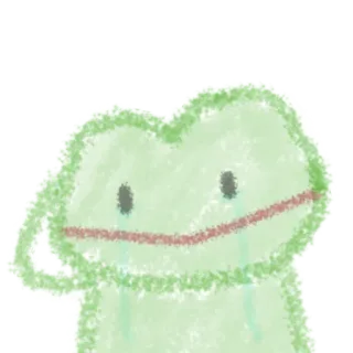 😢 rã, triste, chorando, desenho animado, verde, emoji telegram sticker