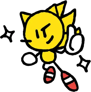👏 Sonic Sonic the Hedgehog, cartoon, videogame character, yellow, offensive gesture telegram sticker