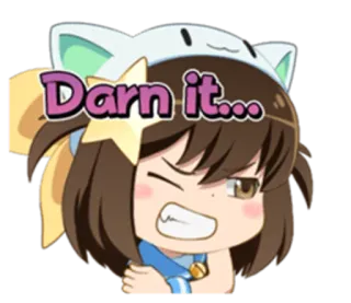 😁 Darn it... frustration, anime, exasperated, annoyed, cute, cartoon telegram sticker