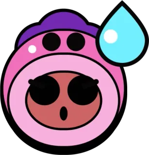 😅 brawl stars, sudore, rosa, scioccato, sorpreso whatsapp sticker