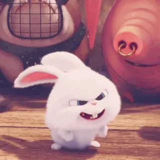 🍧 Snowball The Secret Life of Pets lapin, lapinou, animal, dessin animé, mignon, animal de compagnie, personnage, animé whatsapp sticker