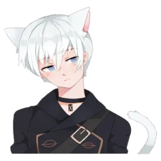 😒 anime, catboy, neko, ears, tail telegram sticker