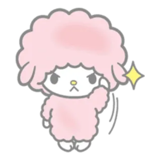 😉 Мультфильм, Овца, Милый, Розовый, Блестки, Персонаж whatsapp sticker