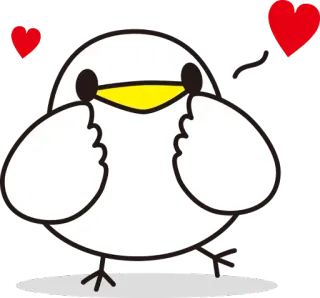 😍 pássaro, fofo, kawaii, animal, coração, amor telegram sticker