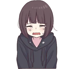 😭 Аниме, Грустно, Плачет, Девушка, Слезы, Манга, Эмоциональный telegram sticker