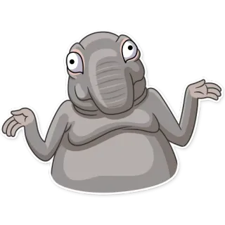 🤷 cartoon, monster, creature, shrugging, alien telegram sticker