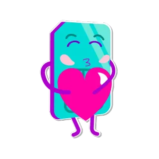 😘 hati, cinta, stiker, emoji, kartun, imut whatsapp sticker