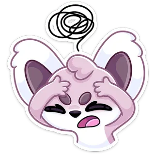 😬 Kreskówka, Naklejka, Zestresowany, Zmartwiony, Zaniepokojony, Słodki, Bazgroł telegram sticker