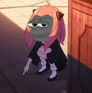 ➖ Anya Forger Spy x Family Anime, Mème, Personnage, Pepe, Dessin animé, Spy x Family, Anya Forger whatsapp sticker