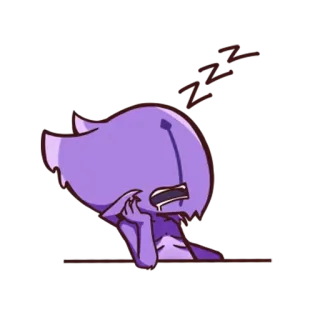😴 Dibujo animado, Triste, Llorando, Morado telegram sticker