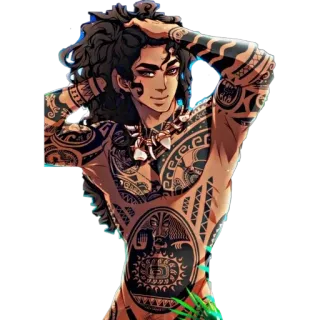 🦔 tattoo, tribal, man, necklace, art, fantasy whatsapp sticker