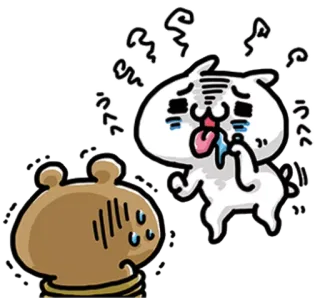 ❤ Dibujos animados, Agotado, Sudoroso, Mono, Divertido, Kawaii telegram sticker