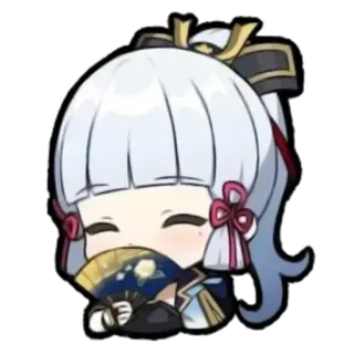 ❄️ Ayaka Genshin Impact anime, chibi, game, genshin impact, ayaka, fan telegram sticker