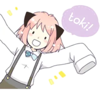 🙋 Anya Forger Spy x Family toki! anime, spy x family, anya forger, cute, kawaii whatsapp sticker