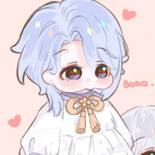 🍥 Boba cute, kawaii, anime style, cartoon, character telegram sticker