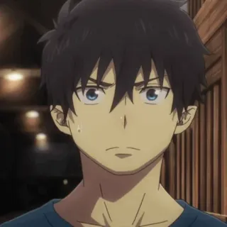 ☁️ Rin Okumura Blue Exorcist Anime, Blue Exorcist, Rin Okumura, Männlich, Ernst telegram sticker