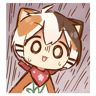 😱 Anime, Desenho animado, Gato, Fofo, Kawaii whatsapp sticker